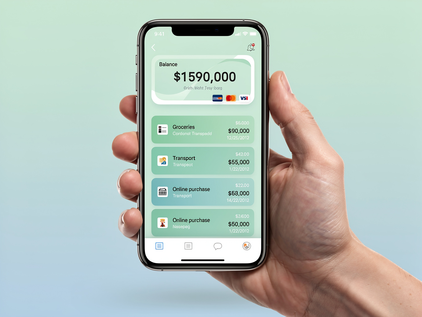Hände halten ein Smartphone mit einer geöffneten Dogecoin-Wallet bei klarem Tageslicht